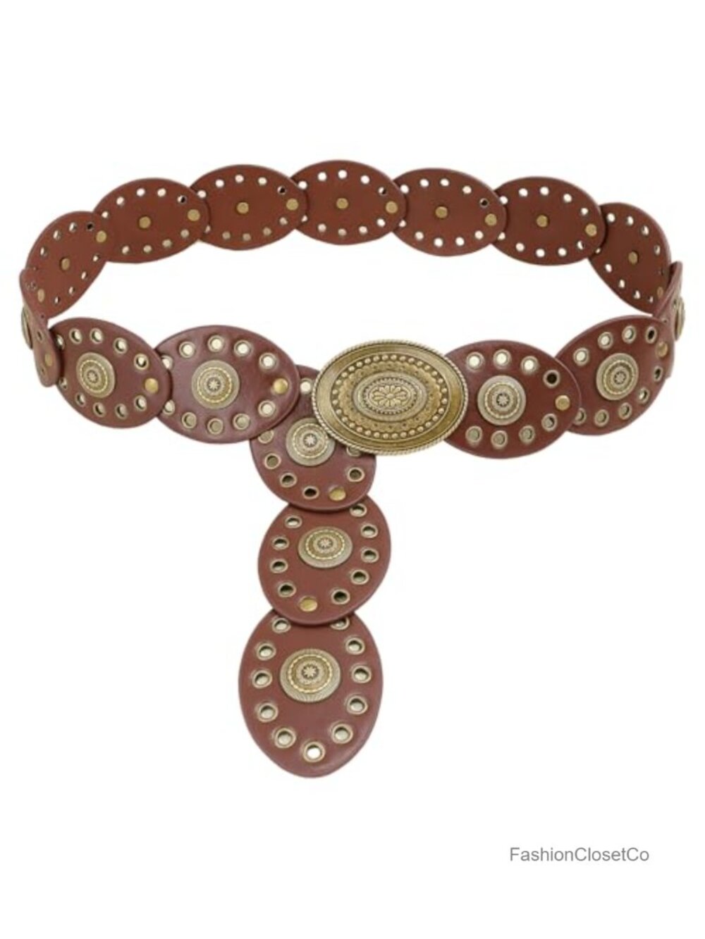 Western Wide Disc Cowboy Belt PU Leather Adjustable